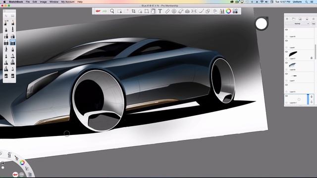 Supercar Concept Sketch Render - Autodesk SketchBook