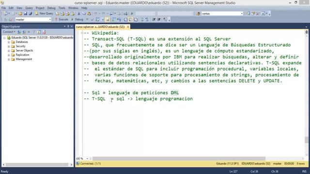 SQL Server | 34 - T-SQL SQL como lenguaje de programación смотреть онлайн