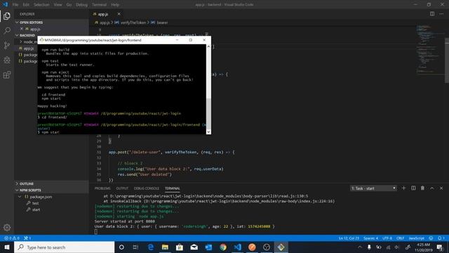 22 React.js JWT Token Authentication with Node.js Hindi - Part 1 смотреть онлайн