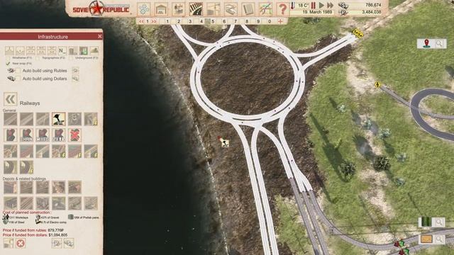 TRAIN ROUNDABOUT  V1 - Workers And Resources Gameplay - 63 - Soviet Republic Lets Play
