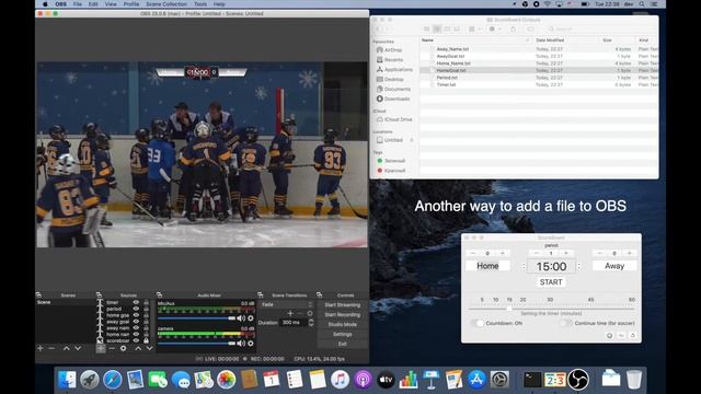 ScoreBoard For OBS On MacOS (instruction)