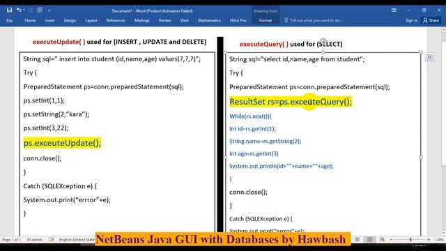 #22 Java + Oracle :::difference between executeUpdate() and executeQuery() смотреть онлайн