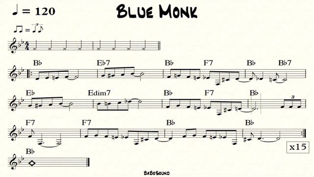 Blue Monk Backing Track смотреть онлайн
