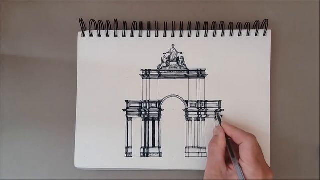 Тріумфальна арка у Лісабоні (Португалія). СКЕТЧБУК. Малюю архітектуру. Speedpaint смотреть онлайн