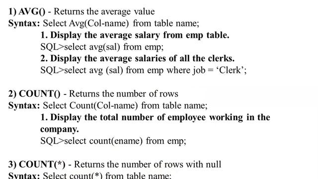 DMS PR7 Aggregate Functions смотреть онлайн