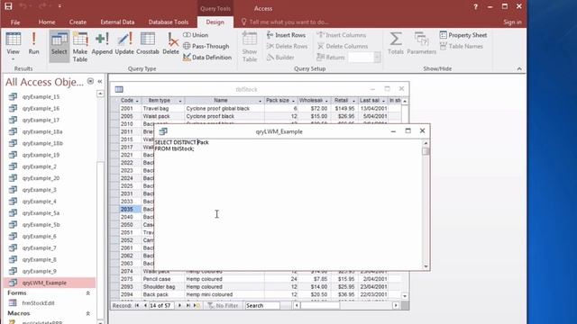 Access, SQL, Select Distinct and DISTINCTROW смотреть онлайн