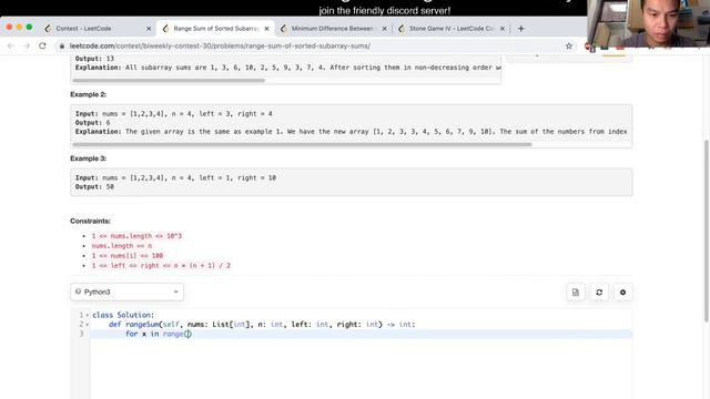 1508. Range Sum of Sorted Subarray Sums (Leetcode Medium) смотреть онлайн