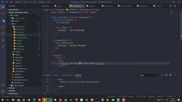 React Basic EP 14 Binding Event Handlers смотреть онлайн