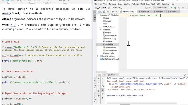 26. Python - File Handling - Seek / Location / Cursor Location смотреть онлайн