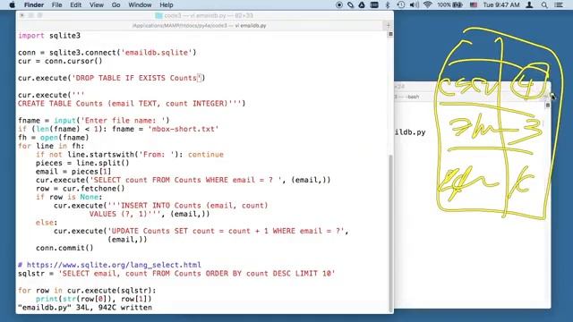 Worked Example Counting Email in a Database смотреть онлайн