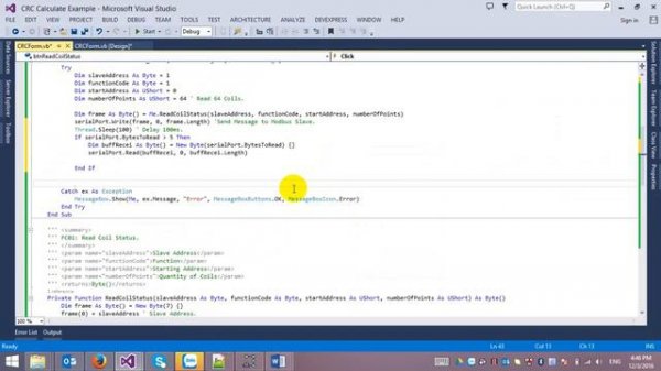 💢 Modbus RTU With Visual Basic: Cyclical Redundancy Check Calculattion