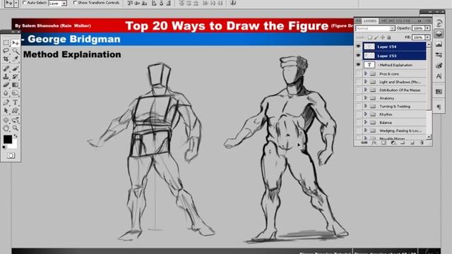Top 20 Ways to Draw the Figure (2-George Bridgman) Tutorial series No.5 смотреть онлайн