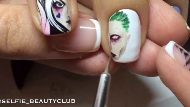 Джокер & Харли Квинн - художественная роспись на ногтях смотреть онлайн