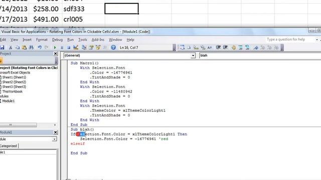 Excel VBA Tips n Tricks #28 Rotate Color of Cell each time you Click User Q n A смотреть онлайн