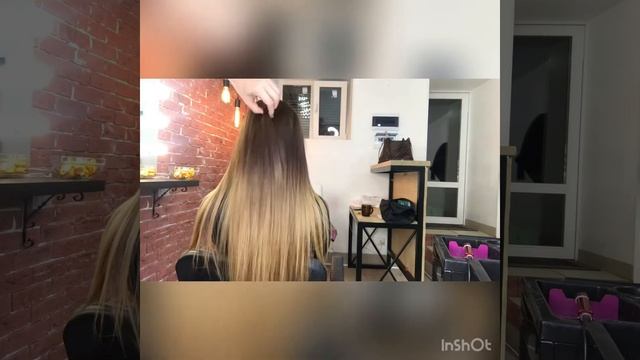 Наращивание волос омбре, густой срез . смотреть онлайн