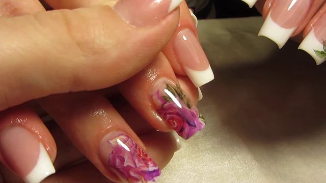 Нежные акварельные розы на классическом фрэнче смотреть онлайн