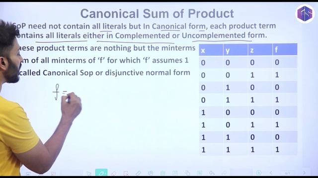 Canonical Sum of Product (SOP) with example смотреть онлайн