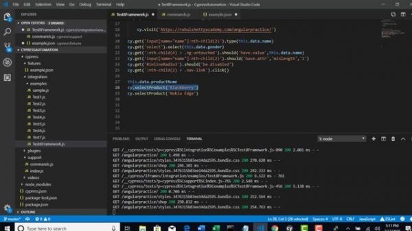 047 Parameterizing the test Data from Json files using each command