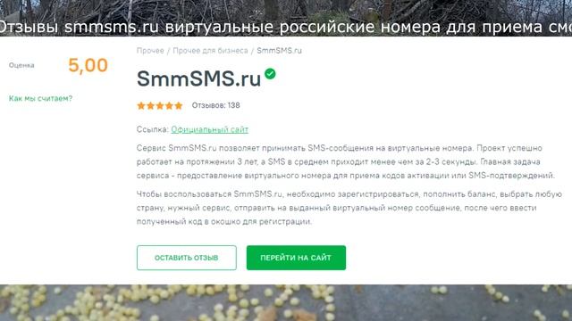 Отзывы smmsms.ru виртуальные российские номера для приема смс смотреть онлайн