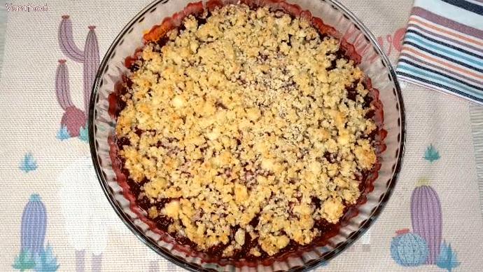 Творожный крамбл с вишней. Самый вкусный из крамблов. Самая простая и быстрая выпечка. смотреть онлайн