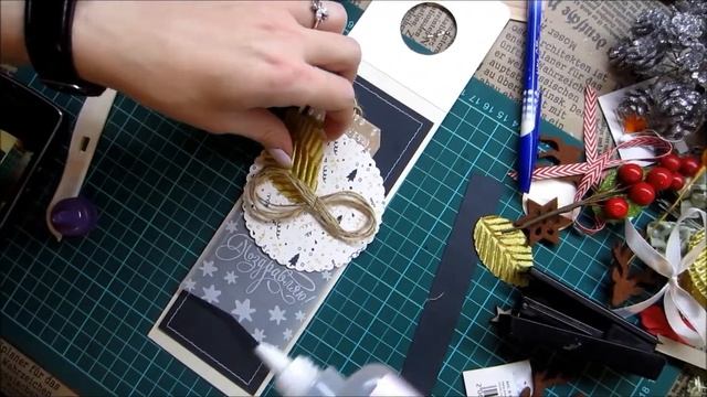 Скрапбукинг. МК бутылочница // ярлычок/тег на бутылку смотреть онлайн