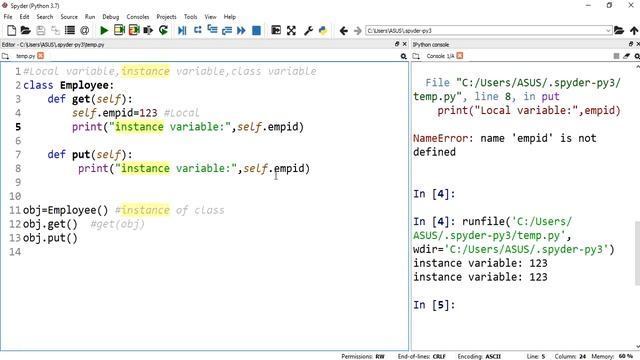 #02| OOP in Python | Python OOP Tutorial | Instance variable ,class variable,Local variable смотреть онлайн