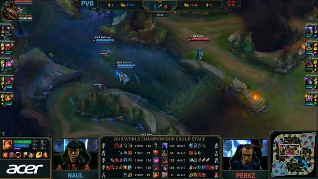 PVB vs. G2 | День 2 Игра 2 Worlds Groups Stage 2018 | Phong Vũ Buffalo vs. G2 Esports смотреть онлайн