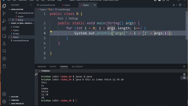 #034 command line arguments in java смотреть онлайн