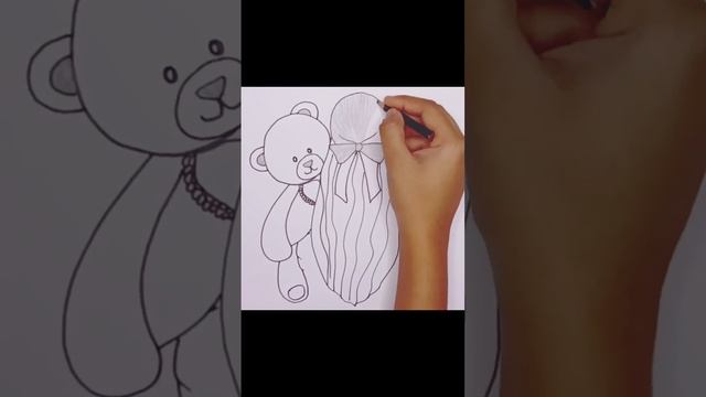 #how to draw a teddy bear ? and girl pencil sketch || sample and easy drawing || nagma art ??? смотреть онлайн