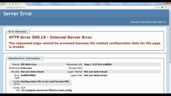 Error Code  -  0x8007000d - HTTP Error 500.19 - Internal Server Error || Solution 4