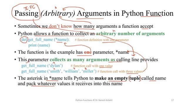 Python | Function | Arbitrary Arguments смотреть онлайн