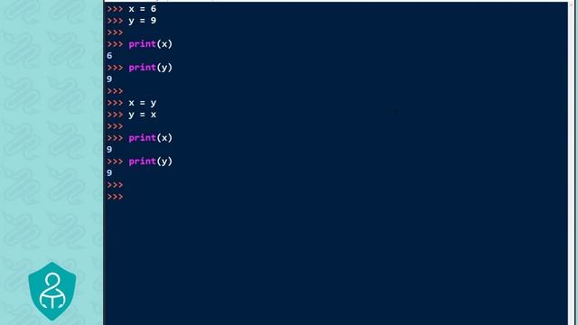 Swapping variable values in Python смотреть онлайн