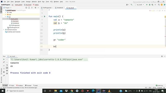 What is the difference between var & val in Kotlin? | in Hindi | Var & Val क्या होता है Kotlin में смотреть онлайн