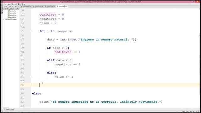 #4 [Python] – Evaluar cantidad de números +, - y nulos (Ciclo For) смотреть онлайн