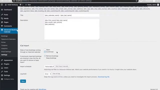 iCal Import (.ics) - Advanced Booking Calendar for WordPress смотреть онлайн