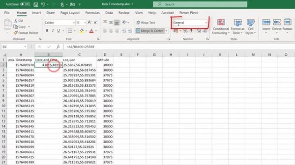 Convert Unix Time to Excel Date and Time