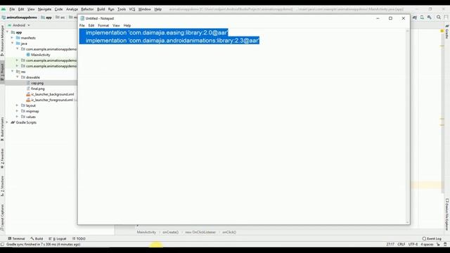 Create animations in Android Studio | Android Text Animation | Android image animation смотреть онлайн