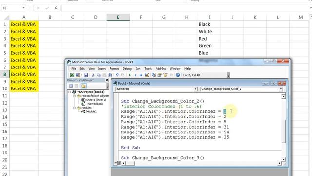 VBA Macro to Change Background Color in Excel (In Hindi) смотреть онлайн