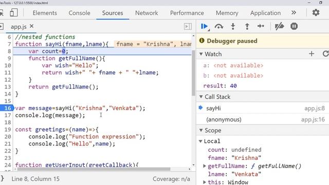Video 7: JavaScript Debugging | Debugging javascript using Chrome DevTools 2020 смотреть онлайн