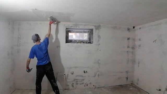 Шпаклевка потолка валиком(высота потолка 2.5м). смотреть онлайн