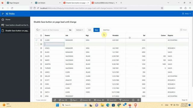 Disable Save button of interactive grid until change in Oracle APEX смотреть онлайн