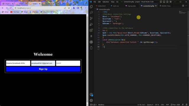 Responsive Sign up page in html, css, PHP and MySQL смотреть онлайн
