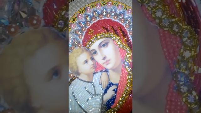 Очень красивая икона из бисера. Ручная работа. смотреть онлайн