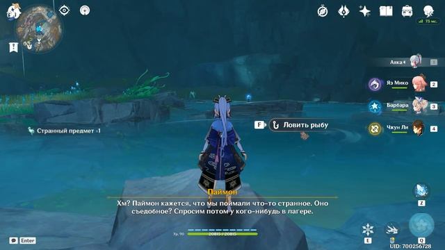 Гидрологическое исследование Разлома. Положите странный предмет около воды. Genshin Impact смотреть онлайн