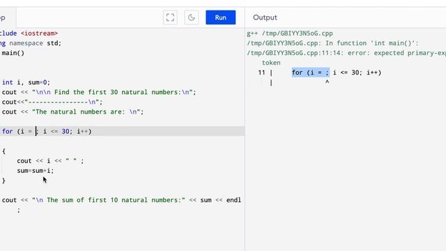 Error: Expected Primary-expression Before ';' Token
