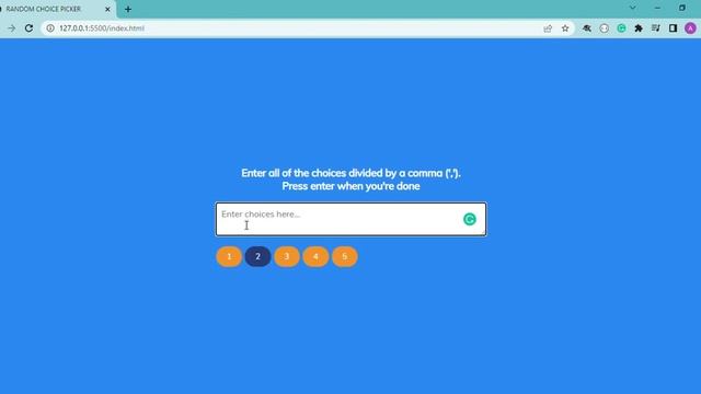 RANDOM CHOICE PICKER || HTML || CSS || JavaScript || Project смотреть онлайн