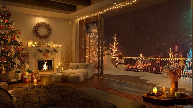 ? Christmas Songs 2024 In Cozy Bedroom Ambience ? Slow Jazz Music & Fireplace Sounds To Sleep, Chil