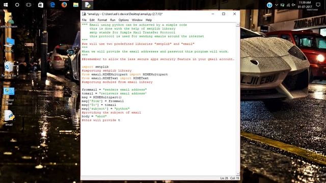 Python program to send email to your gmail id смотреть онлайн