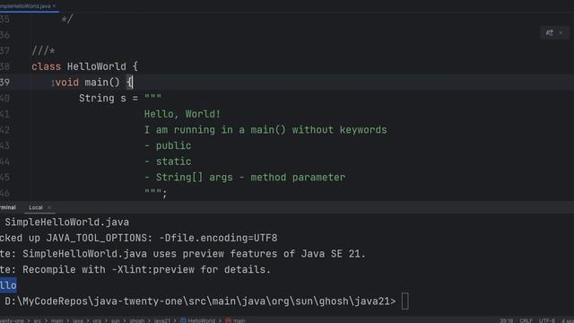 Java 21 Demo Unnamed Classes and Instance Main Methods (Preview) смотреть онлайн
