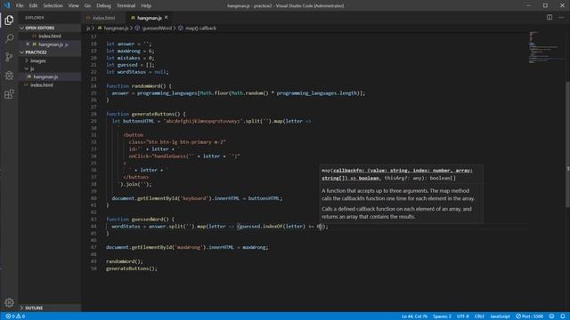 Vanilla JavaScript Hangman Game Tutorial - No Frameworks смотреть онлайн